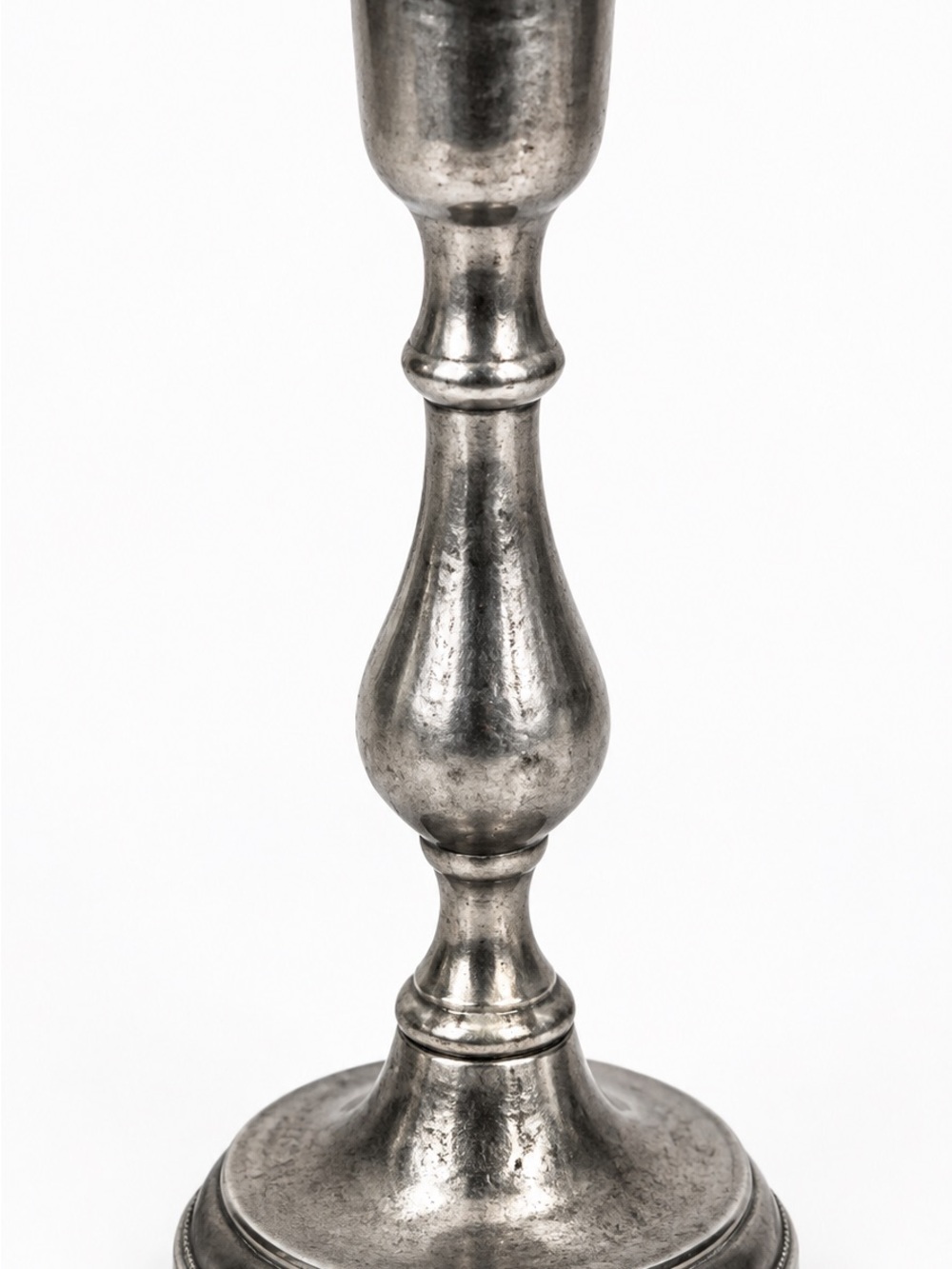 Wilton Armetale Silver-Tone Turned Metal Candle Holder